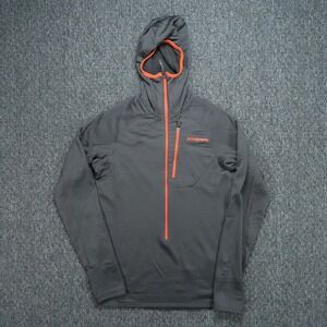 Patagonia Hoodie Men Extra Small Gray R1 Pullover Hoody Waffle Knit Zip Polartec